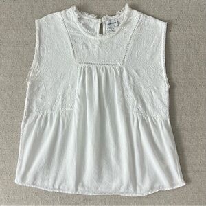 Bimba Y Lola embroidered cotton sleeveless resort wear blouse large